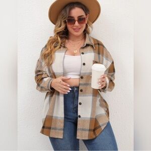 Plaid flannel button up shirt size 0XL